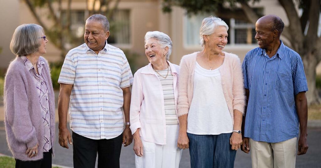 Group of people talking with each other